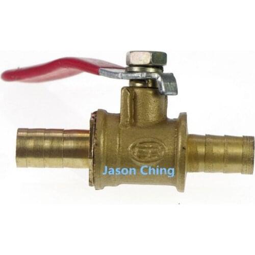2pcs Brass Pipe Ball Valve 12mm Full Ports Hose barbed x Hose barbed