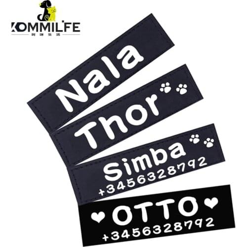 2 PCS PU Personalized Dog ID TagS Dog K9 Harness Collar Label Sticker Patch Custom Dog Tag Name Custom Pet Dog Harness Name Tag