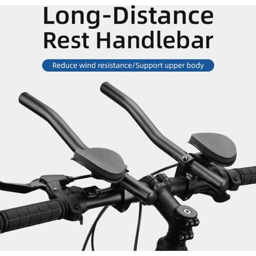 2Pcs MTB Road Bicycle Aluminum Alloy Long-Distance Riding Rest Bars Handlebars Tri Bars MTB Road Bike Cycling Rest Handlebar