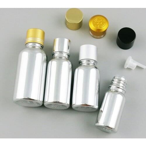200 x 5ml 10ml 20ml 30ml 50ml 100ml Refillable Silver Glass Bottle With Aluminium Lids 1OZ Glass Cosmetic Container