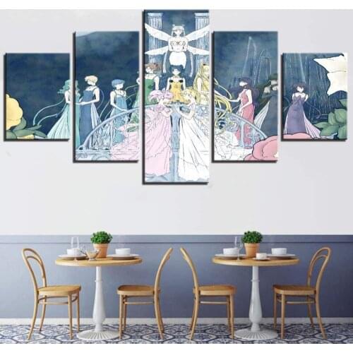 5 Piece Wall Art Canvas Anime Manga Wedding Girl Figure Pictures And Posters Home Living Room & Bedroom Decoration Paintings