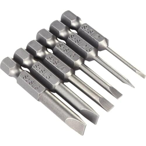 6pcs/set Multifunctional Alloy Steel Screwdriver set 50mm 2.0-6.0mm Flat Head Slotted Tip Magnetic Slotted Screwdrivers Bits New