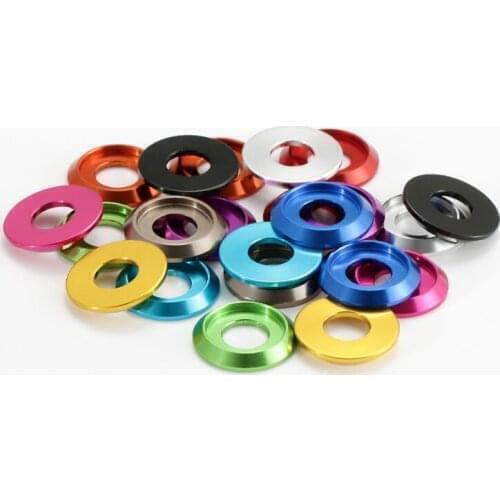 8pcs M6 aluminum alloy washer half round head screws washers multicolor gasket