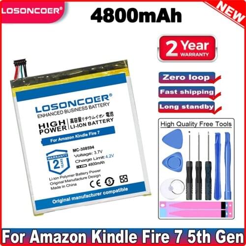 LOSONCOER 4700mAh MC-308594 Battery for Amazon Kindle Fire 7 5th Gen SV98LN B01GEW27DA Kindle Fire 7" 7th Generation 2017