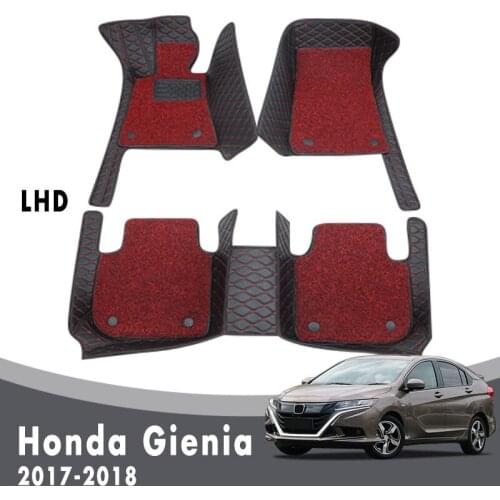 Car Floor Mats Carpets For Honda Gienia 2018 2017 Luxury Double Layer Wire Loop Auto Interior Accessories Styling Custom Rugs