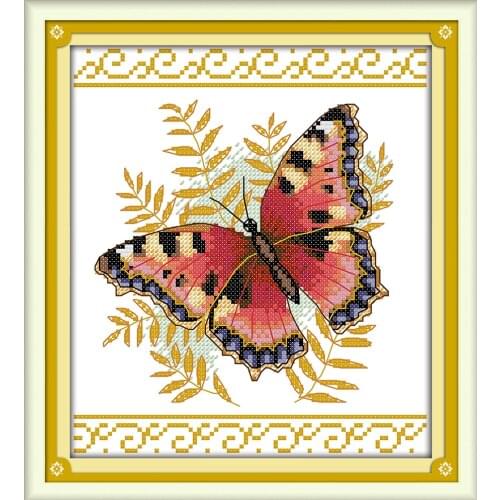Butterflie 6 cross stitch kit aida 14ct 11ct count printed canvas stitches embroidery DIY handmade needlework