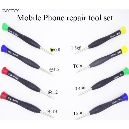 Hot sale 8pcs/set multifunction screwdriver set 0.8MM/1.2MM/1.5MM/T3/T4/T5/T6 Disassemble tool for iphone or electronic product
