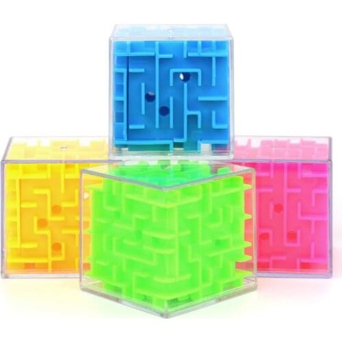 Toys For Teenagers 3D Maze Magic Cube Puzzle Transparent Six-sided Speed Cube Rolling Ball Game Cubos Maze Children Educational