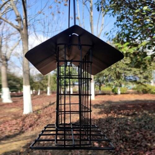 Bird Feeder With Hanging Roof Metal Bird Feeders Tray Birdhouse Pet Water Feeder Suction Cup Mount House Type Feeder