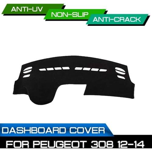 Car Dashboard Mat Anti-dirty Non-slip for Peugeot 308 2012 2013 2014 Dash Cover Mat UV Protection Shade