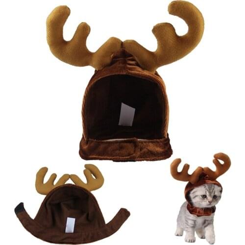 Legendog Christmas Pet Hat Adjustable Cute Reindeer Antler Cat Costume Hat Puppy Headwear Pet Cosplay Cats Dogs Cute Costumes