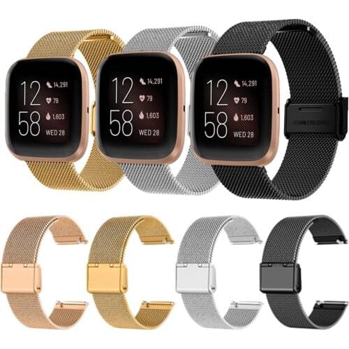 Metal Watch Band Steel Strap For Fitbit Versa 2/Versa/Versa lite Replace Bracelet For Samsung Galaxy 46/42mm Active 2 Wristband