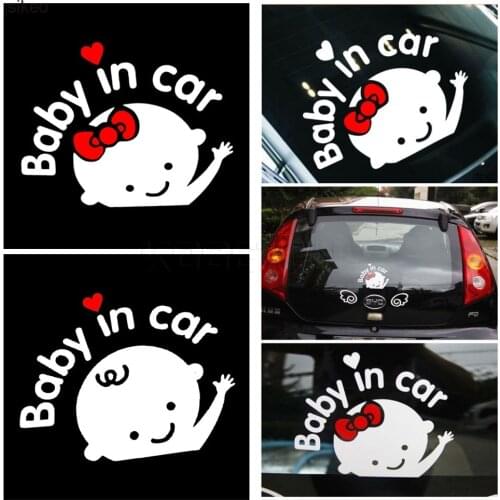 Sikeo 2017 Cute 3D Cartoon Car Stickers Baby Boy girl Car Warming Sticker on Board decorate Accessories