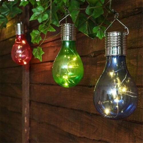 Fashion Solar Lamp Garden Creative Colorful LED Solar Bulb Lights Camping Hanging Light Beautiful Outdoor Decoration Waterproof