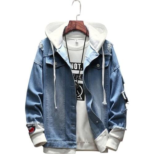 New Mens Denim Jacket Casual Trendy Fashion Bomber Thin Retro Denim Jacket Male Cowboy Jeans Jackets Hip Hop Streetwear Coat