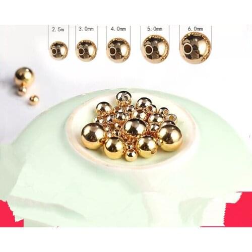 Wholesale Gold Plated Ball Loose Beads Stones, 100pcs/lot