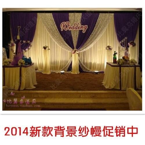 Excellent quality Wedding backdrops stage curtain background veil 6m/20ft (w) x 3m/10ft (h) wedding decoration