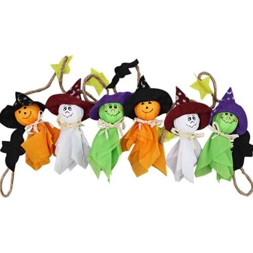 Windsock Spook Pumpkin Fly Witch Scarecrow Doll Realistic Looking Decoration Halloween Ghost Hanging Decoration Hot Sell