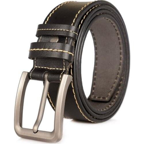 Casual pin buckle belts men leather genuine leather belts for men high quality mens belt for jeans male cinturones hombre ML040