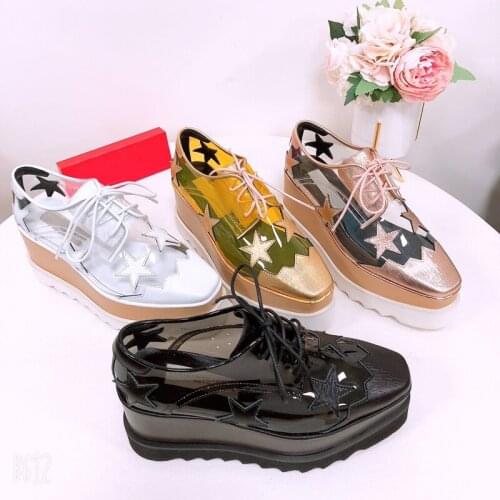 PVC Clear Womens Star Flats Cute Lace Up Platform Melissa Jelly Shoes Crepers Female High Heeled Pumps Zapatos Femenino