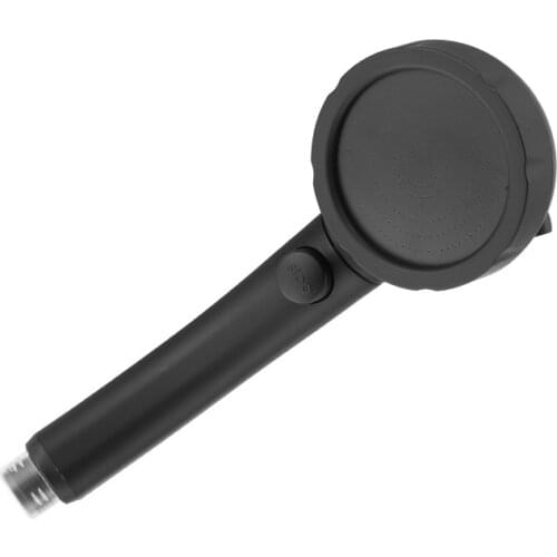 1PC 3 Modes Adjustable Shower Head Matte Black Handheld Showerhead with The Stop Button High-Pressure Saving Water Jets