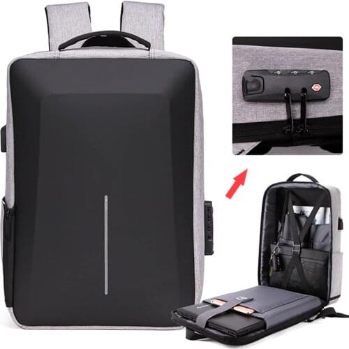 REJS LANGT Anti-Theft Men Backpack Laptop 15.6 Inch Daily Work Business Mochila Waterproof Travel Backpacks with Charging Zaino