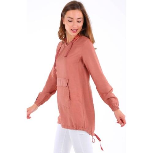 Hooded Kangaroo Pocket Tunik 2021 Summer Spring Muslim Clothing Women 'S Scarves Islamic Hijab For Muslim Women Tunik