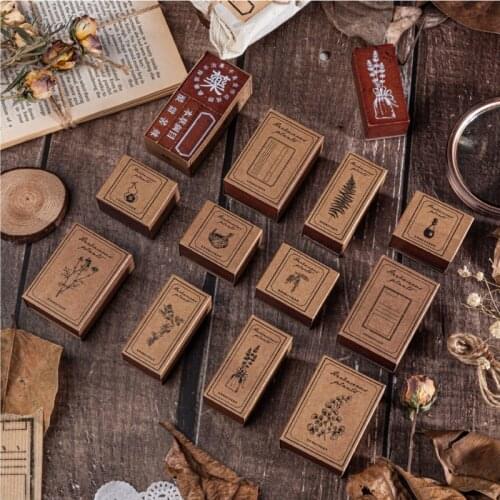 Vintage Herbal plants ginkgo label stamp DIY wooden rubber stamps for scrapbooking stationery scrapbooking standard stamp