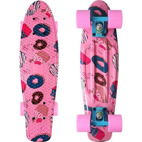 22 Inch Cruiser Skate Board Mini Penny Board Cartoon Graffiti Pink Complete Skateboard Travel Portable Childrens Fish Board
