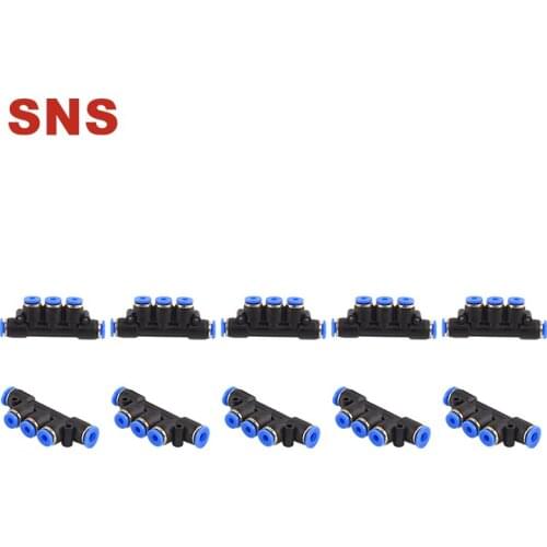 SNS SPWG Series 5-Way Pneumatic Push In Connect Fitting Pipe Tube Reducer Quick Connector