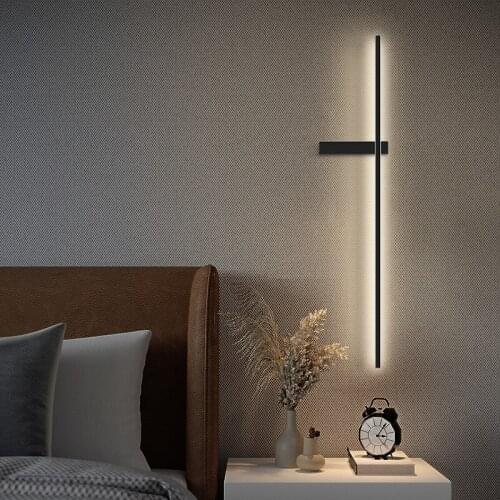Nordic LED Wall Lamp Indoor Decoration Lighting Wall Light Office Hotel Living Room Bedroom Corridor Aisle Long Bedside Lamps