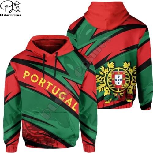 PLstar Cosmos Newest Fashion Portugal Symbol 3D Print Hoodie Sweatshirts Flag Zip Hooded Men‘s/Women Casual Brand Clothing P2
