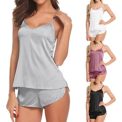 Women Pajama Sets Girl Silk Satin Pyjama Sleepwear Nightwear Loungewear Homewear Solid Comfortable Soft High Quality