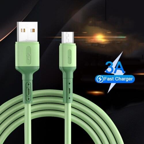 3A Liquid Silicone USB Cable Micro USB Type C Fast Charging Data Cord For iPhone 12 Pro Max Xiaomi 11 Huawei USB C Charger Wire