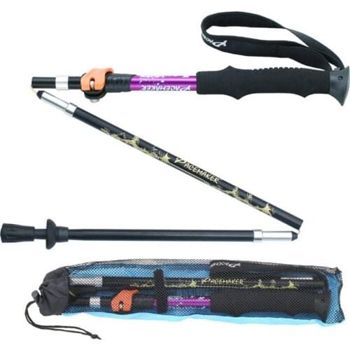 1PC Walking Stick Outdoor Folding Trekking Poles Nordic Hiking Antishock Adjust 3-Section Aluminum Alloy Alpenstock