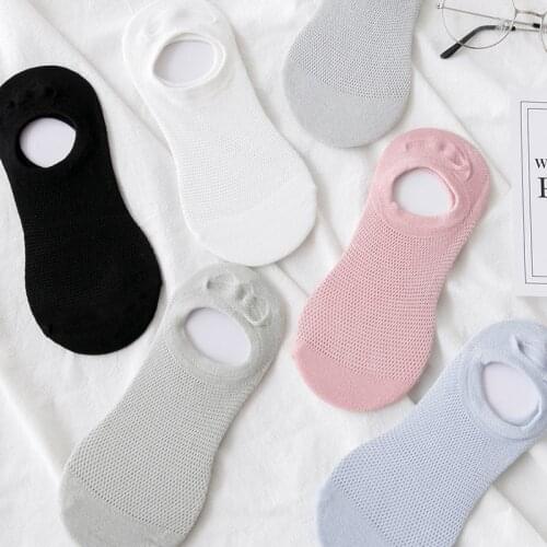 10 Pairs Women Socks Breathable Socks Solid Color Boat Socks Comfortable Cotton Ankle Socks White Black Gray Dropship Suppliers