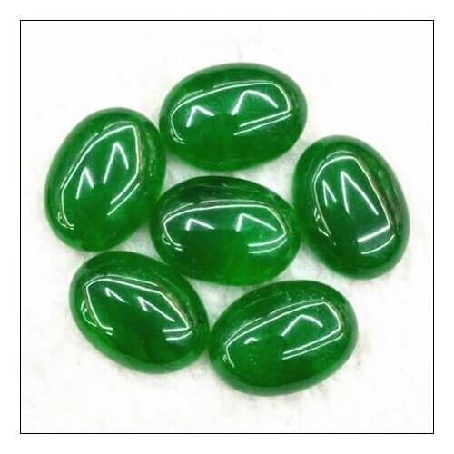 10pcs green stone cabochons oval shape wholesale beads caps size 10x14mm 13x18mm 15x20mm 18x25mm diy beads accessories no holes
