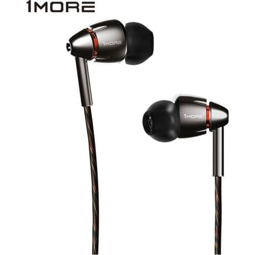 1MORE Quad Driver E1010 In-Ear Earphone Earbuds with Apple iOS and Android Compatible Microphone and Remote (Titanium)