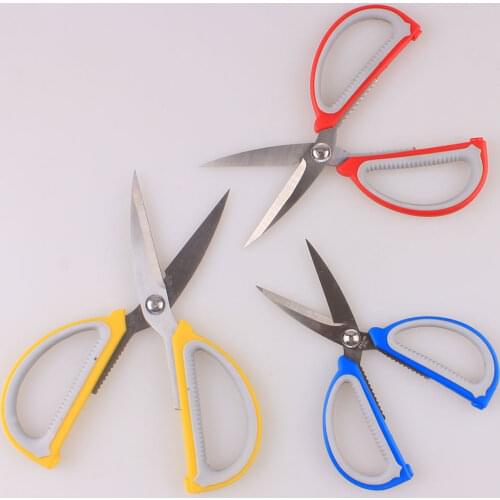 3 Size Random Color Vintage Household Embroidery Sewing Scissors Rubber Handle Stainless Steel Sissors for Cut Cloth Craft E