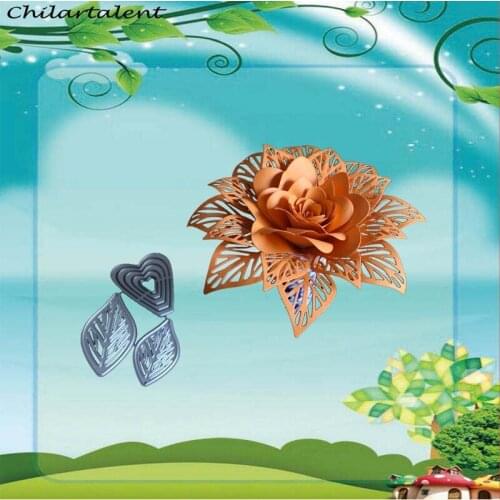 3D Flowers Leaves stencil Metal Cutting Dies Knives model Dies Practice DIY Scrapbooking Album Craft dies Stamps New