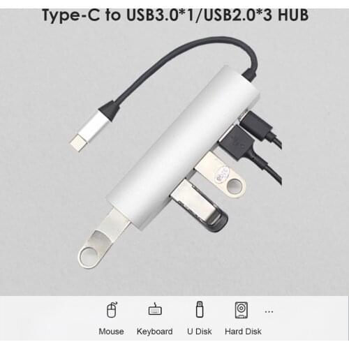 4 in 1 USB HUB Splitter USB 3.1 Type-C Converter Mini Portable Multi-port USB3.0 USB2.0 Adapter for Computer Phone Accessories
