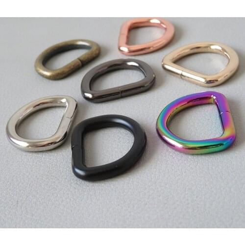 50Pcs 20mm Webbing Straps Belt Loop Buckle Metal D Ring For Bag Backpack Accessory Pet Dog Collar Leads Garment Handbag Clasp