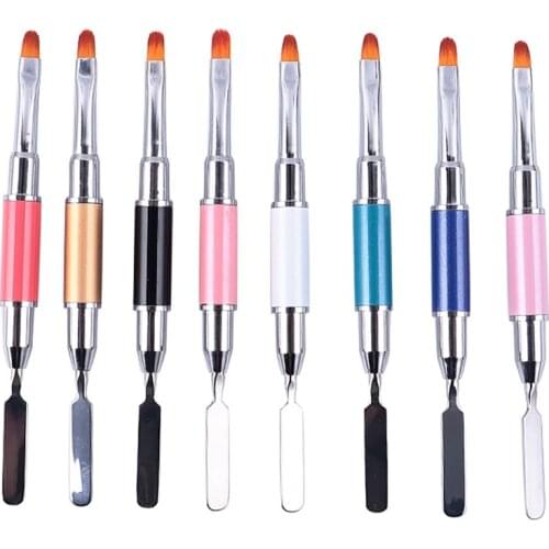 8Pcs Nail Art Gel Pen Dual-Use Painted Phototherapy Pen Gel Pen Double-Headed Nail Pen Embossing Stick Nail Brush