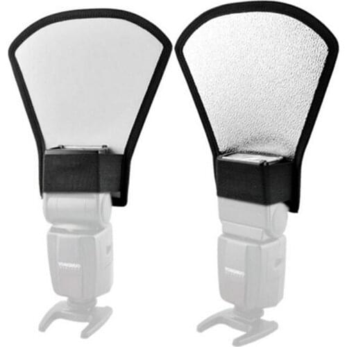 Free shipping worldwide 10pcs/lot Camera Flash Diffuser Softbox Silver and White Reflector for Canon 580EX Nikon SB-600 Penta