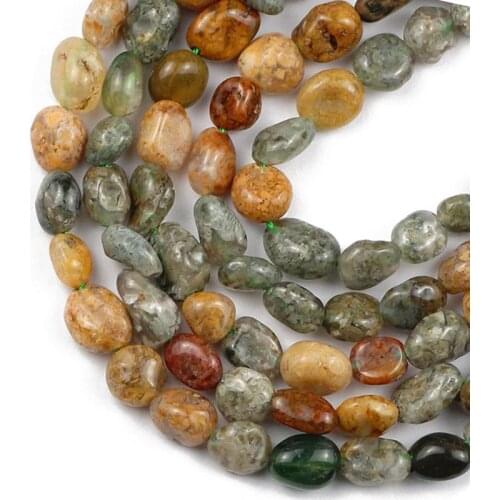 HGKLBB Natural Ocean Jasperr Stone beads Irregular Gravel spacers beads for Jewelry making bracelets DIY accessories 4~8mm 15