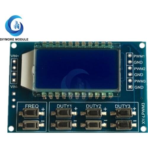 DC 3.3V-30V PWM Pulse Signal Generator Module 3 Channel Frequency 1Hz-150Khz Duty Cycle Adjustable Module LCD Display