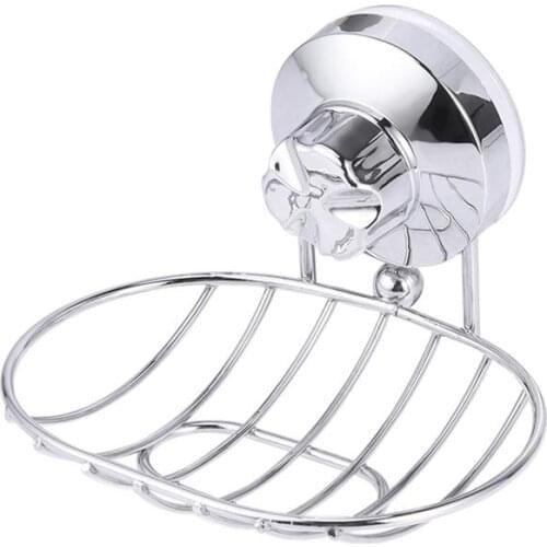 Stainless Steel Soap Dish Holder Wall-Mounted Drain Hollow Soap Box Strong Suction Soap Dish for Kitchen Bathroom Accessories