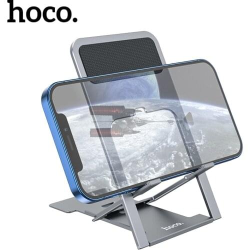Hoco Foldable Metal Phone Holder For iPhone 12 11Pro Max Adjustable Angle Mini Desk Stand For iPad Tablet Anti-slip Phone Holder