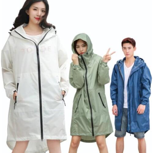 Long Thin Raincoat Women Men Waterproof hood Backpack Rain Coat Ponchos Jackets cloak Female Chubasqueros Big Size