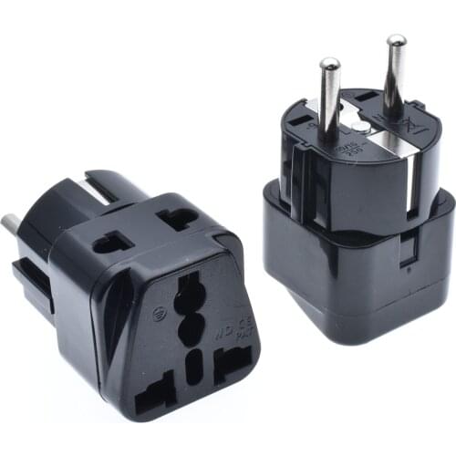 Travel Adapter 1 to 2 Universal US/EU/AU/UK Socket to Germany France 4.8mm Power Plug Splitter Plug Adapter Charger